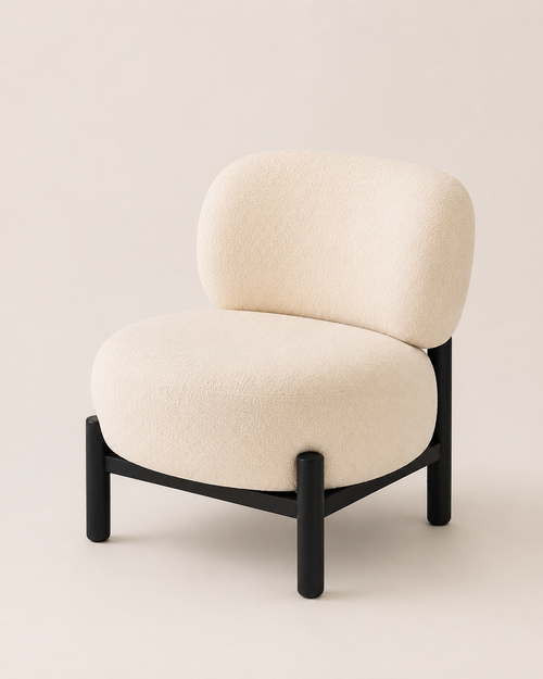 White Bouclé Armchair